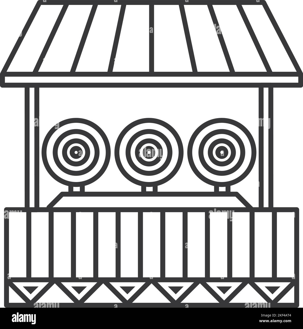 Icône de ligne d'attraction de tir à l'arc. Symbole de cible Funfair Illustration de Vecteur Icône de ligne d'attraction de tir à l'arc. Symbole de cible Funfair Illustration de Vecteur