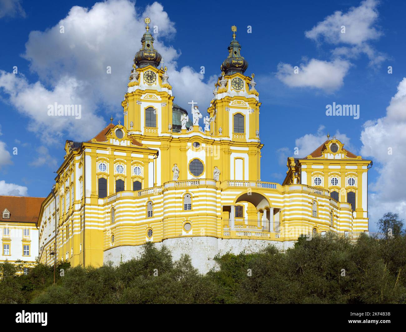 Stift Melk im Abendlicht, Österreich, Niederösterreich, Wachau, Melk - Couvent Melk, Autriche, Basse-Autriche, région de Wachau, Melk Banque D'Images