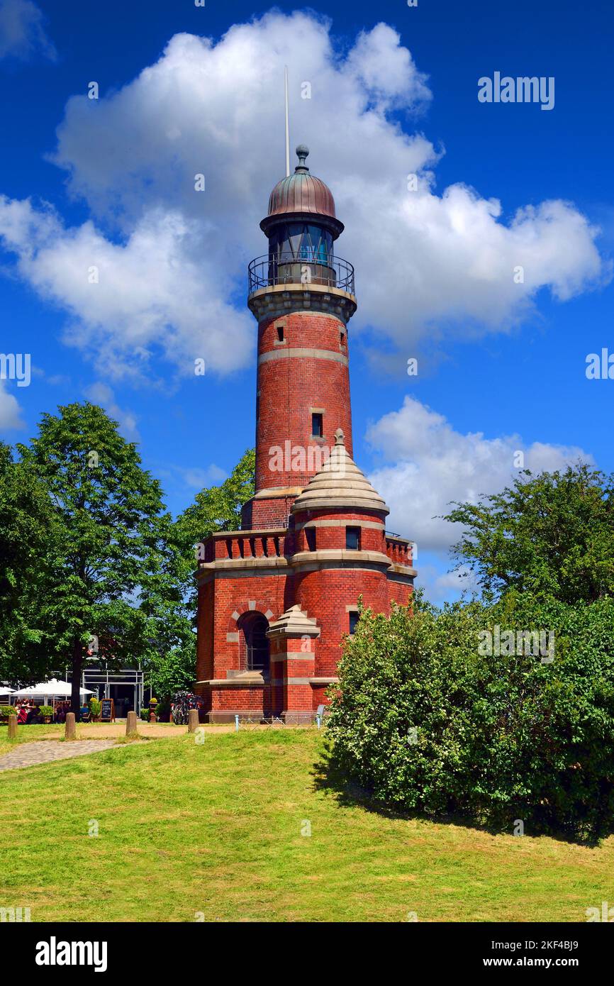 Europa, Deutschland, Schleswig-Holstein, Kiel, Kieler Förde, Ostsee, Leuchtturm Holtenau, Einfahrt Kiel-Kanal, egeweiht am 21. Juin 1895, Banque D'Images