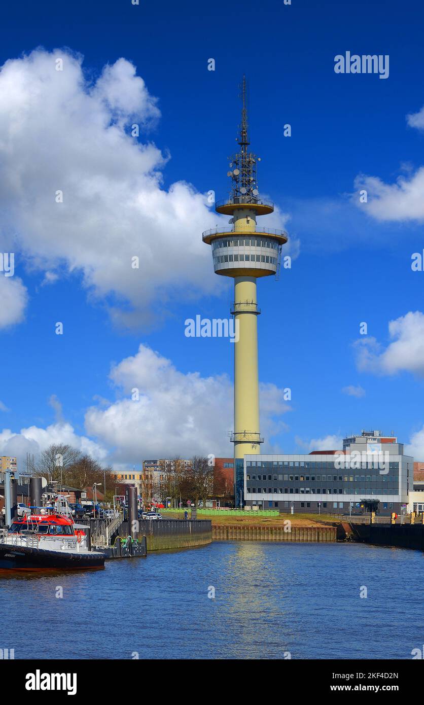 Allemagne, Bremerhaven, Stadtstaat Bremen, Radarturm, Richtfunkturm, Fernsehturm, 107,3 mètres de hauteur, Aussichtplattform, Banque D'Images