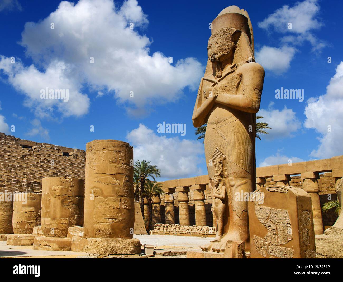 Afrika, Ägitten, Louxor, Karnak-Tempel, Statue, PPharao, Ruinen Banque D'Images