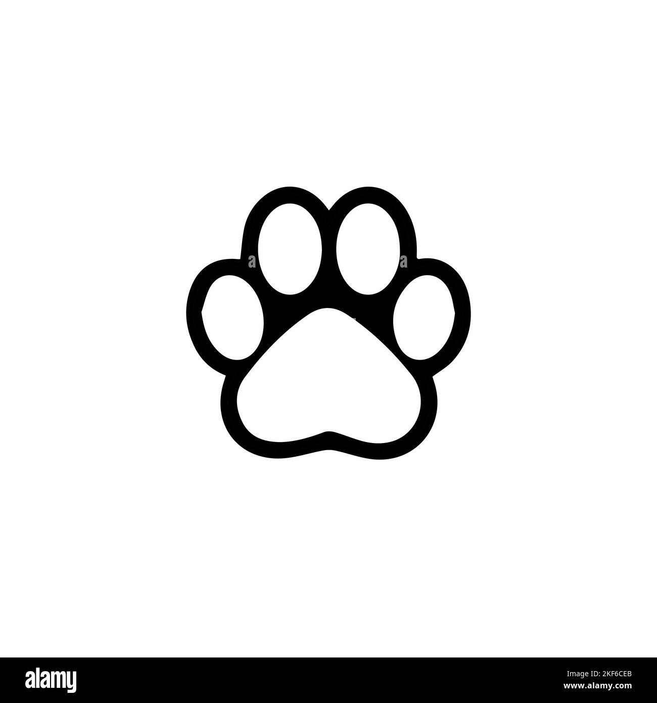 Ensemble de pattes d'animaux. Illustration de l'icône du vecteur d'empreinte de chien ou de chat Paw imprime, icône. Chemin de vecteur Chien, chiot, chat, ours, loup. Jambes. Empreintes de pieds. Illustration de Vecteur
