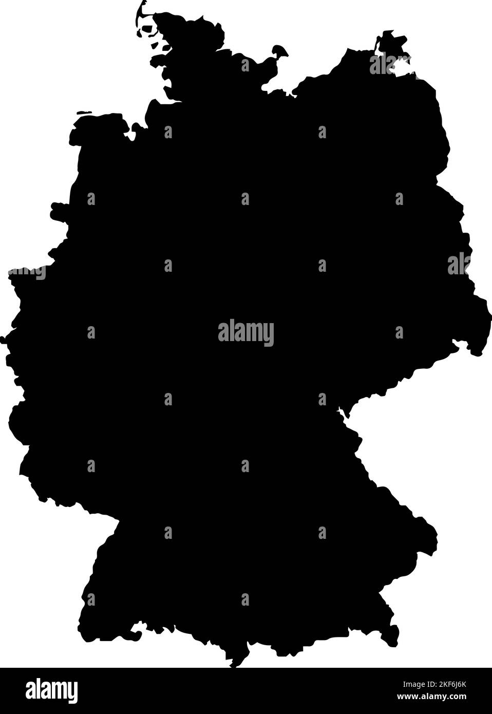 Carte de l'Allemagne de couleur noire. Carte politique allemande. Carte d'illustration vectorielle. Illustration de Vecteur