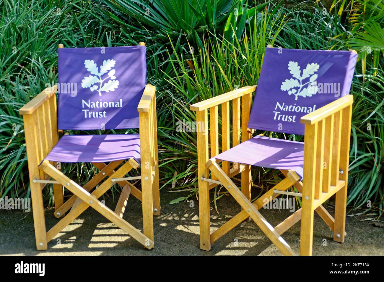 Les National Trust Chaires à Overbeck's Devon UK Banque D'Images