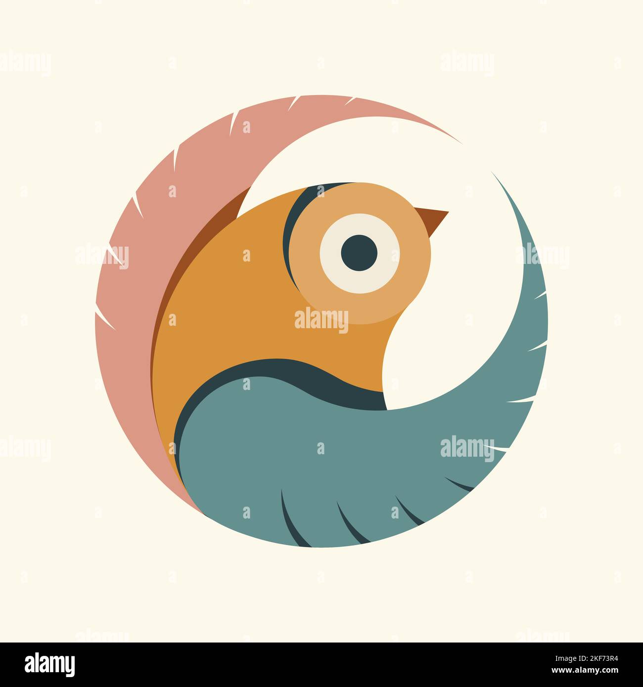 Moderne oiseau volant abstrait logo cercle design vecteur. Illustration de modèle de symbole coloré. Hibou, phoenix, falcon, icône aigle. Illustration de Vecteur