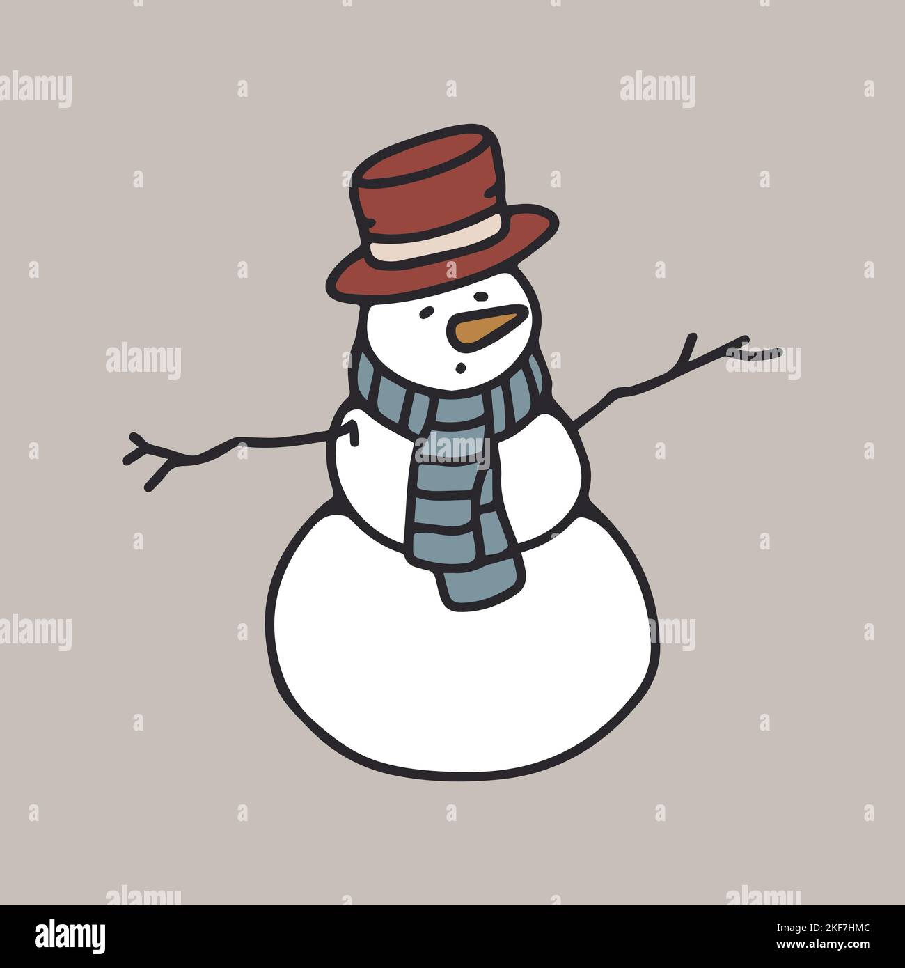 Bonhomme de neige mignon illustration de vecteur. Bonhomme de neige Illustration de Vecteur