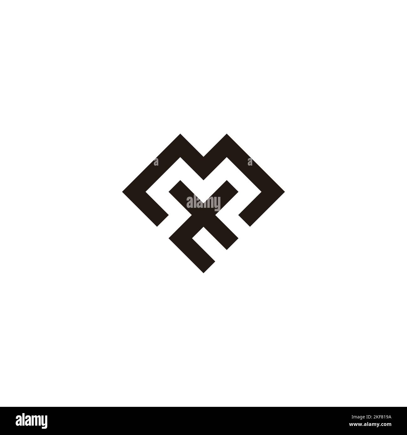Lettre M et t coeur, carré géométrique symbole simple logo vecteur Illustration de Vecteur