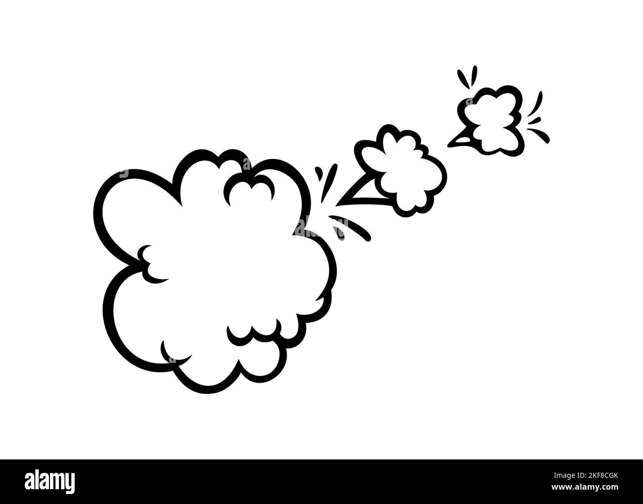 Nuages effet rampe bande dessinée. Jeu de bulles d'explosion et de fumée. Illustration vectorielle isolée sur fond blanc Illustration de Vecteur