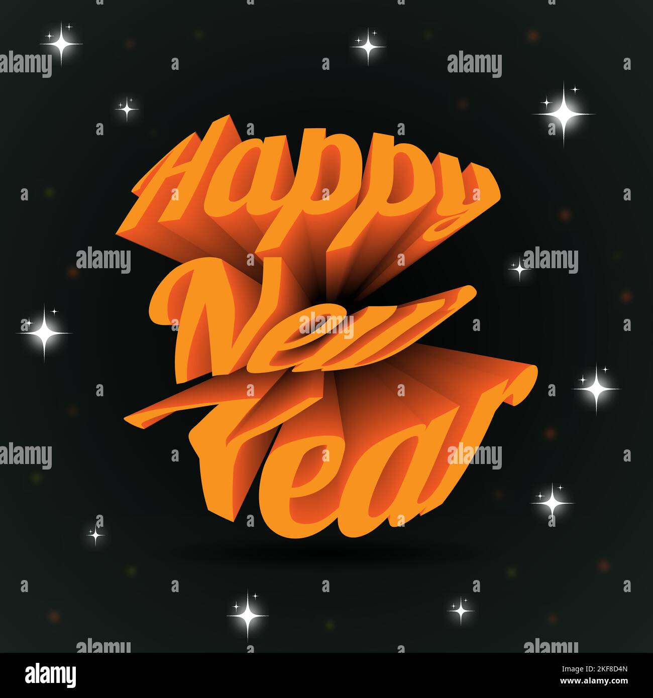 Design du nouvel an avec étoiles, 2023 lettres du nouvel an sur fond noir illustration vectorielle. Illustration de Vecteur