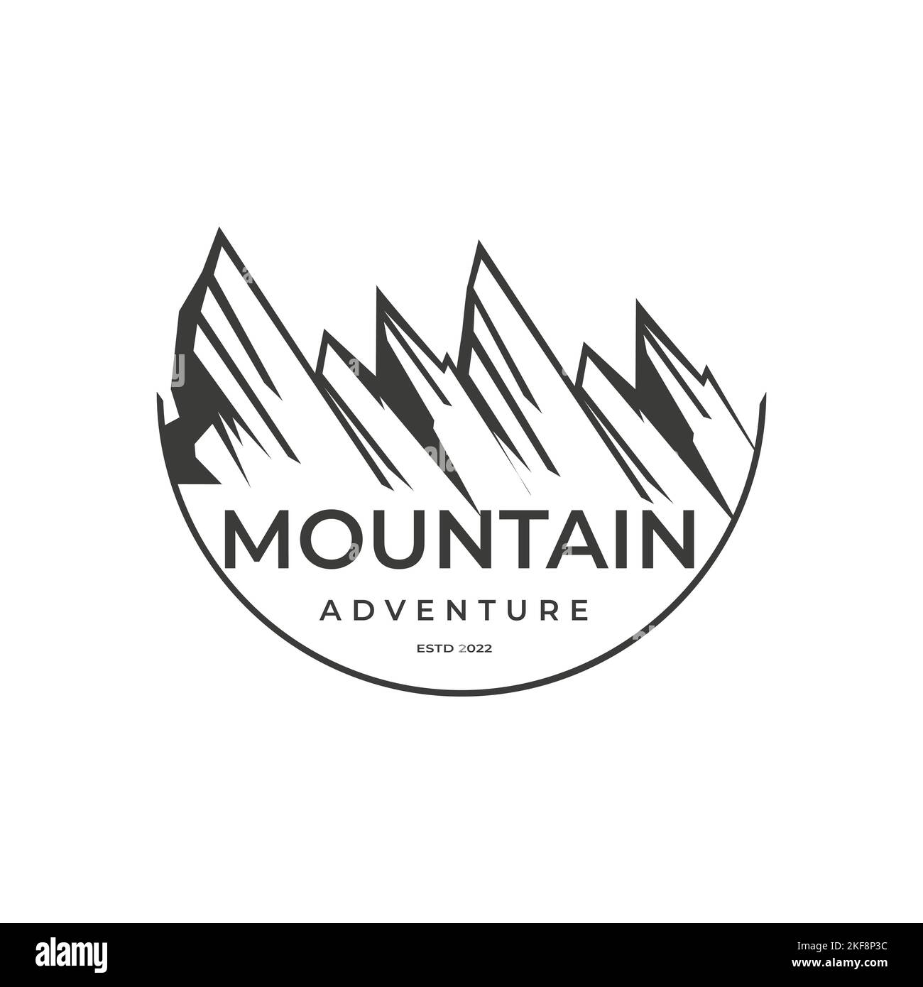 Plein air aventureux montagne vintage design semi cercle symbole illustration design Illustration de Vecteur
