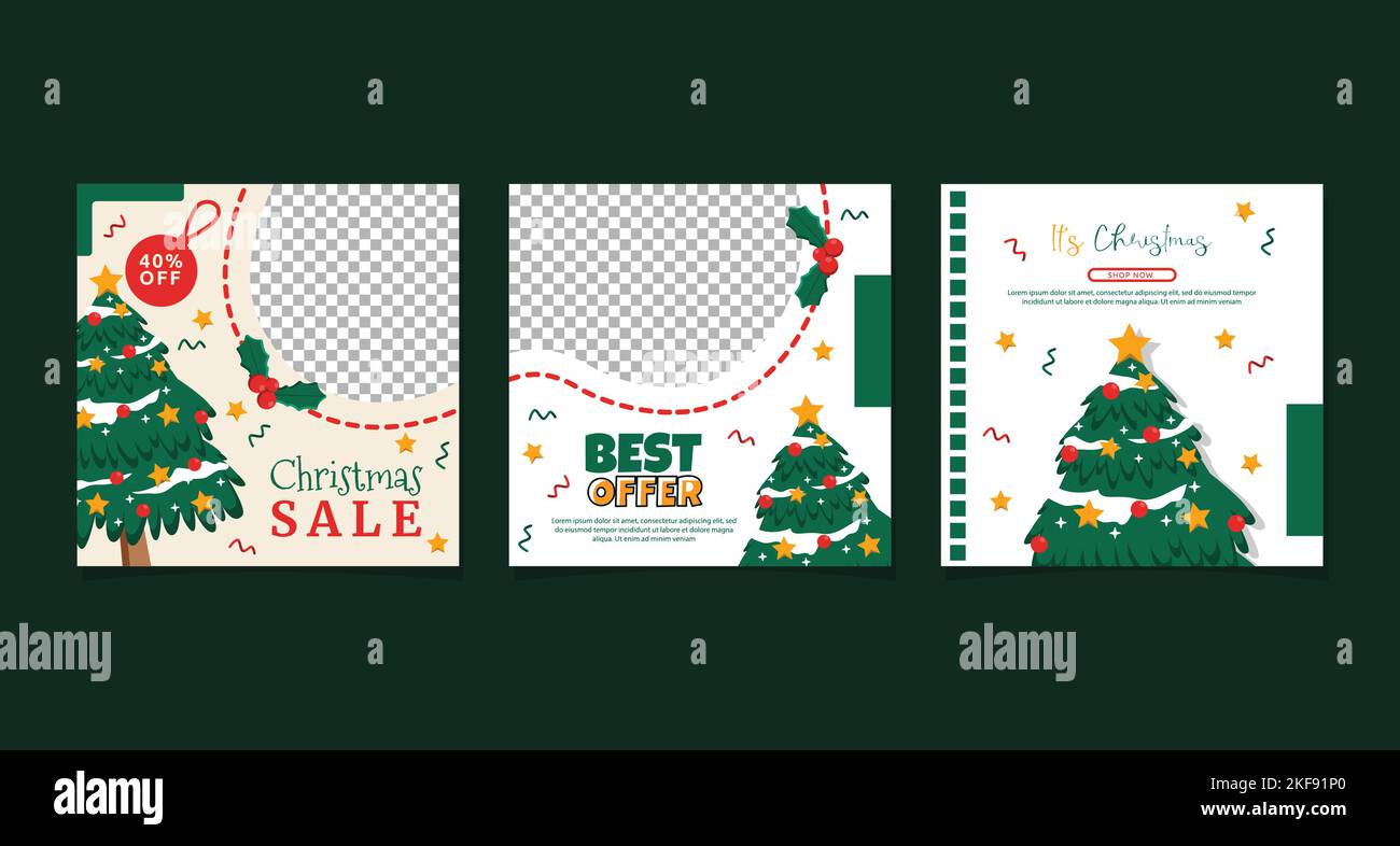 PIN Tree meilleure offre Noël Vente médias sociaux promotion Design Illustration de Vecteur
