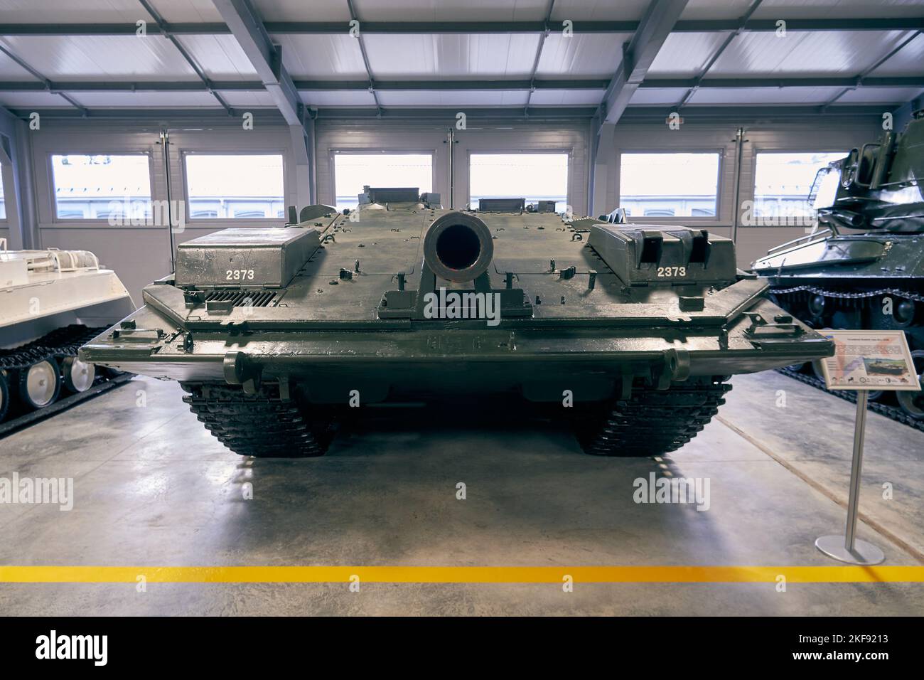 Le char suédois Stridsvagn 103 (Strv 103) au Musée des véhicules blindés Banque D'Images