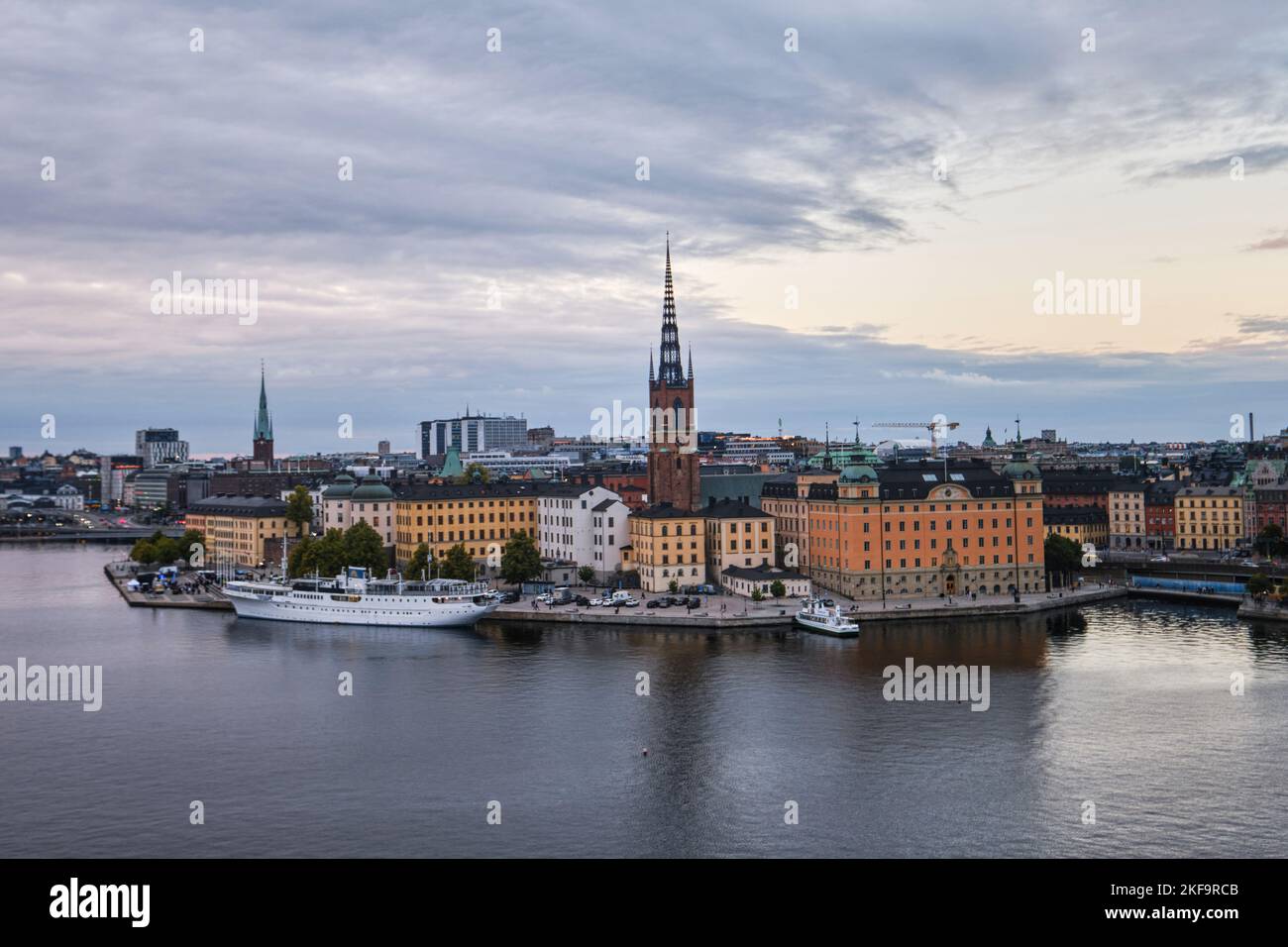 Stockholm, Suède septembre 2022 vue panoramique panoramique sur Riddarholmen, Gamla Stan