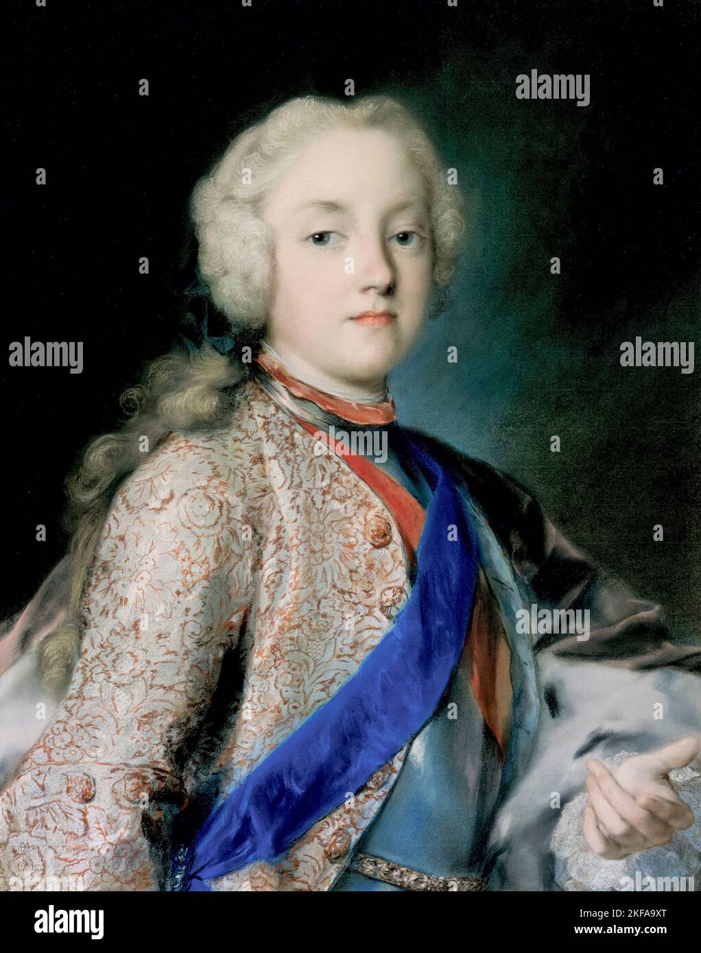 Prince héritier, Friedrich Christian de Saxe (1722-1763), plus tard roi de Pologne, portrait peint dans le pastel par Rosalba Carriera, 1739-1740 Banque D'Images