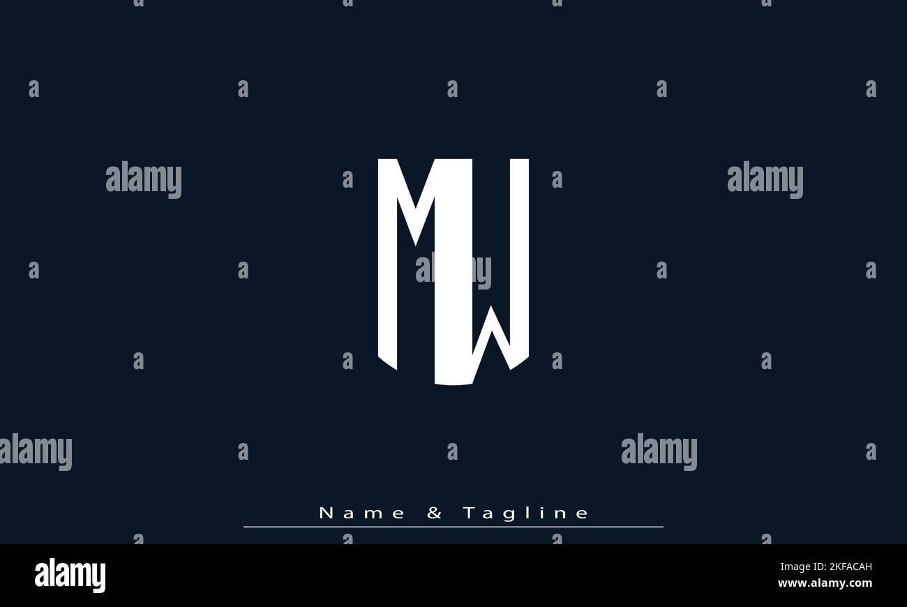 Lettres de l'alphabet initiales Monogram logo MW , WM Illustration de Vecteur