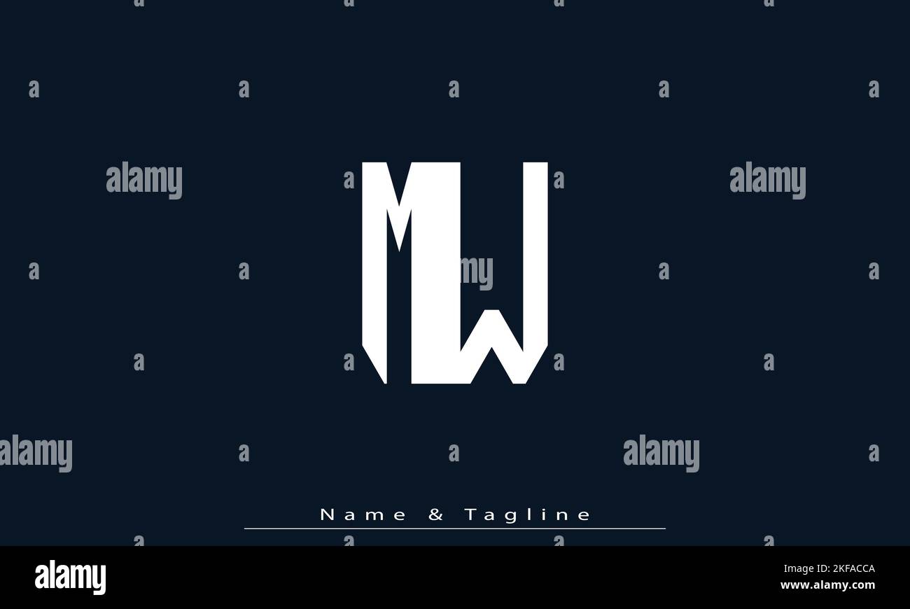 Lettres de l'alphabet initiales Monogram logo MW , WM Illustration de Vecteur