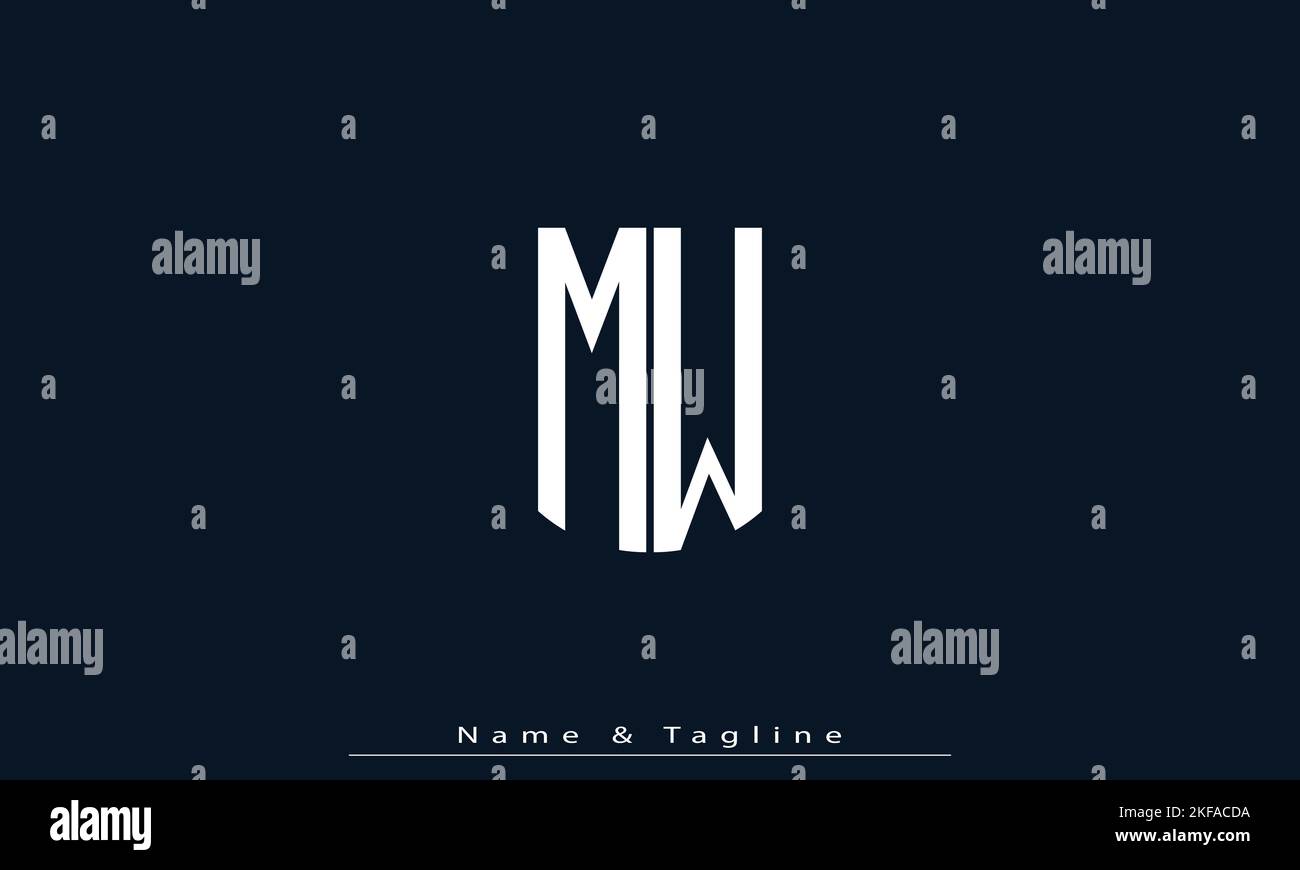 Lettres de l'alphabet initiales Monogram logo MW , WM Illustration de Vecteur