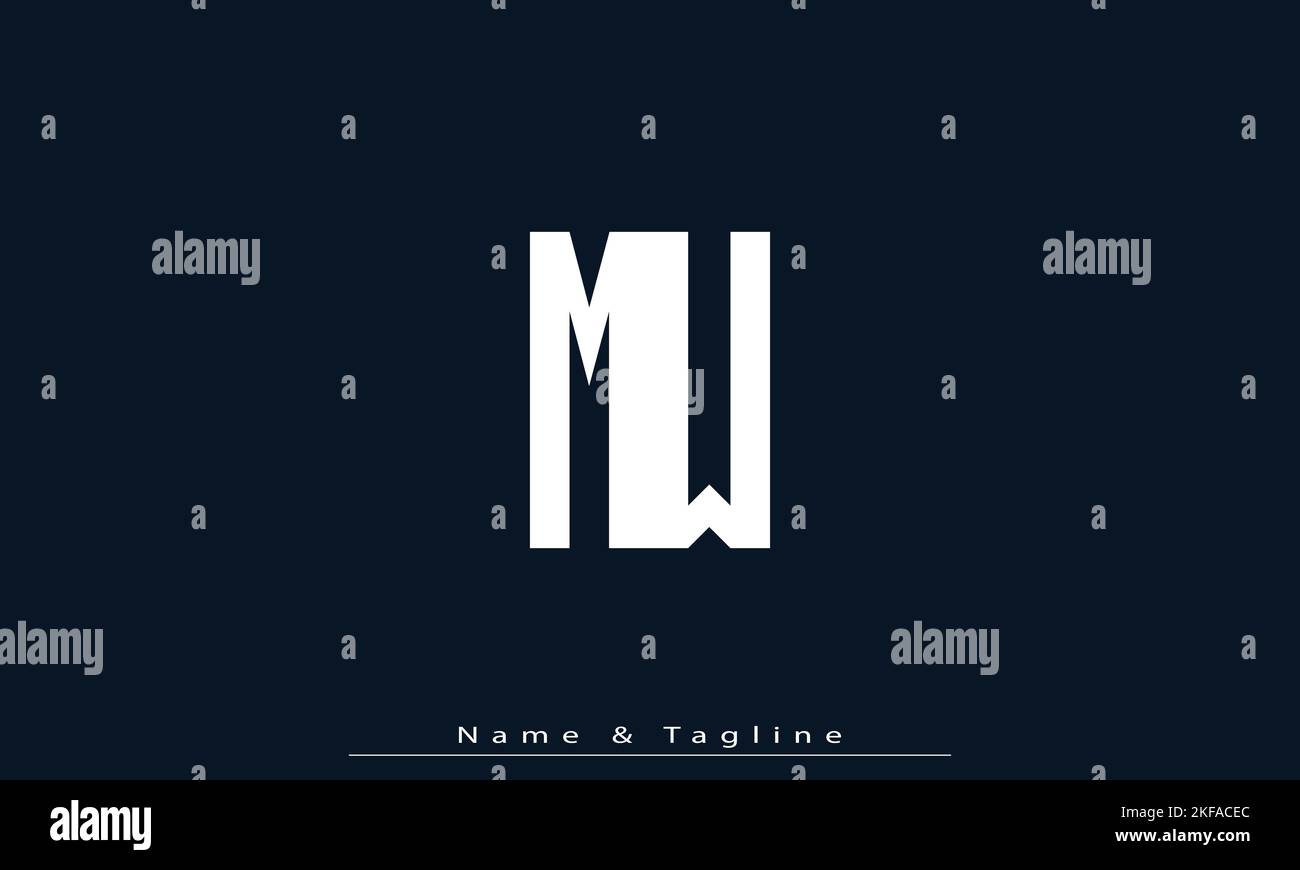 Lettres de l'alphabet initiales Monogram logo MW , WM Illustration de Vecteur
