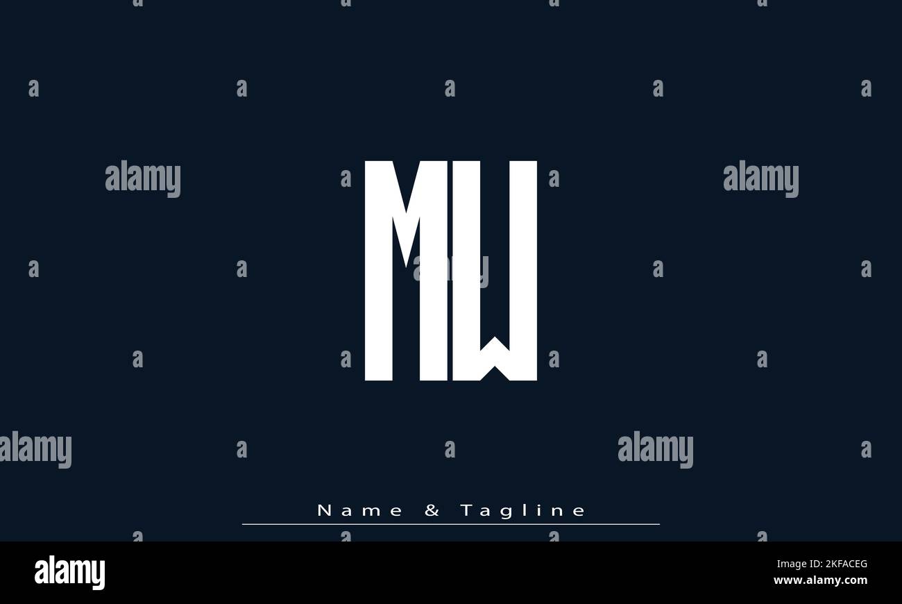 Lettres de l'alphabet initiales Monogram logo MW , WM Illustration de Vecteur