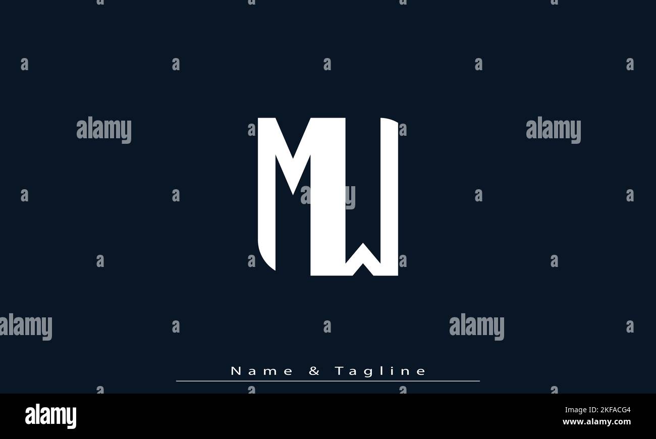 Lettres de l'alphabet initiales Monogram logo MW , WM Illustration de Vecteur