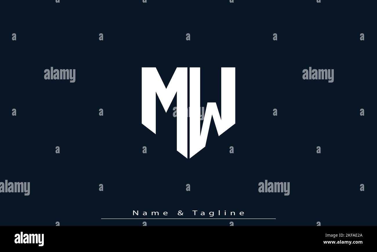 Lettres de l'alphabet initiales Monogram logo MW , WM Illustration de Vecteur