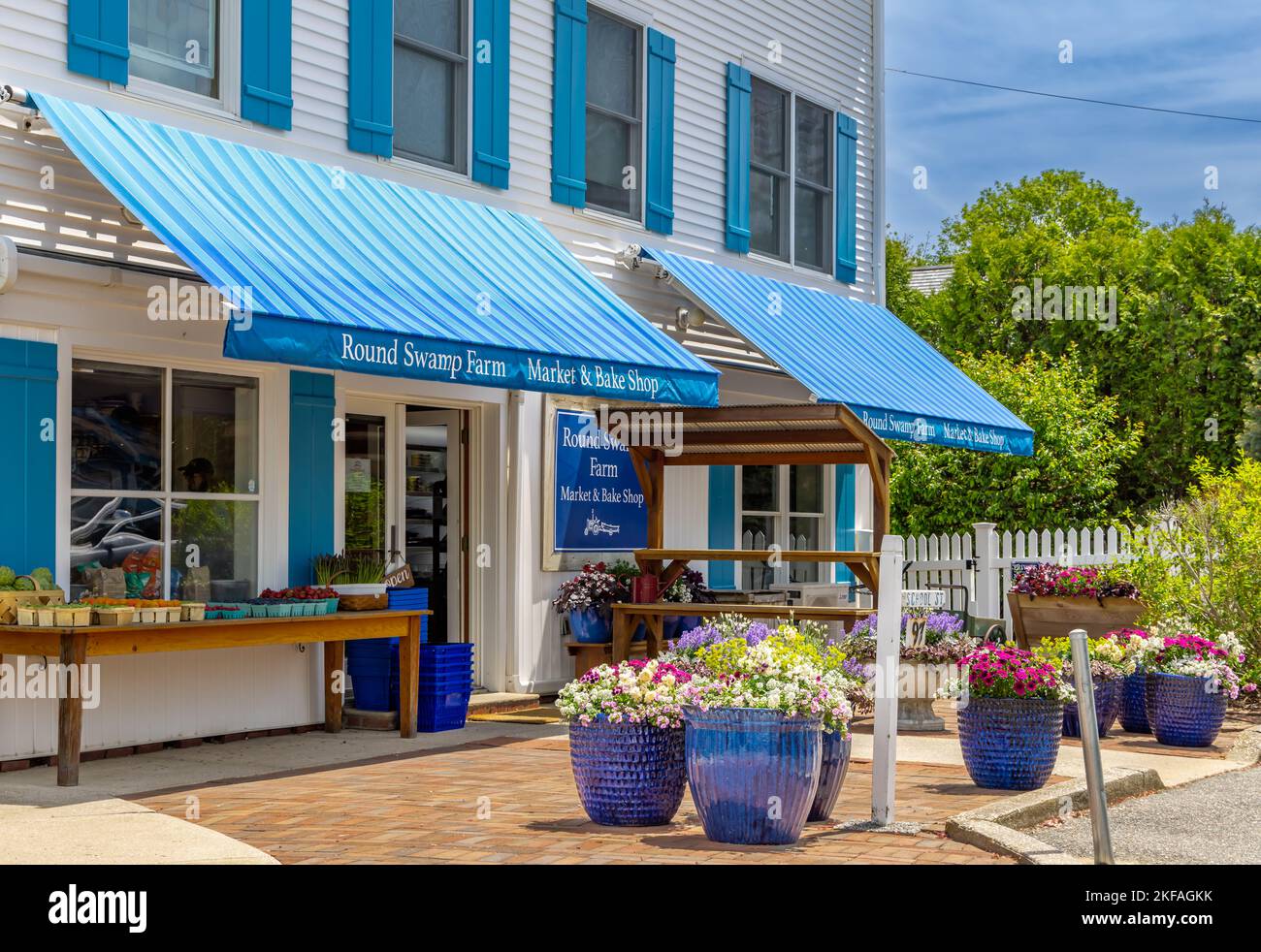 extérieur avant du marché marécageux rond, bridgehampton, ny Banque D'Images