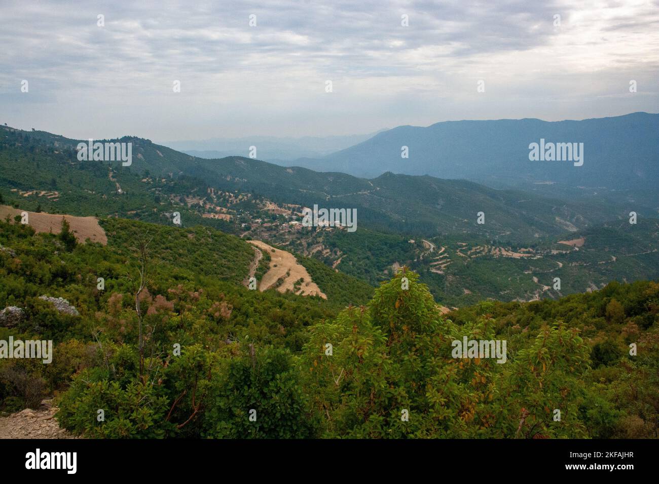 Montagnes Taurus, paysage du golfe d'Antalya. Péninsule anatolienne, Anatolie, Turquie Banque D'Images