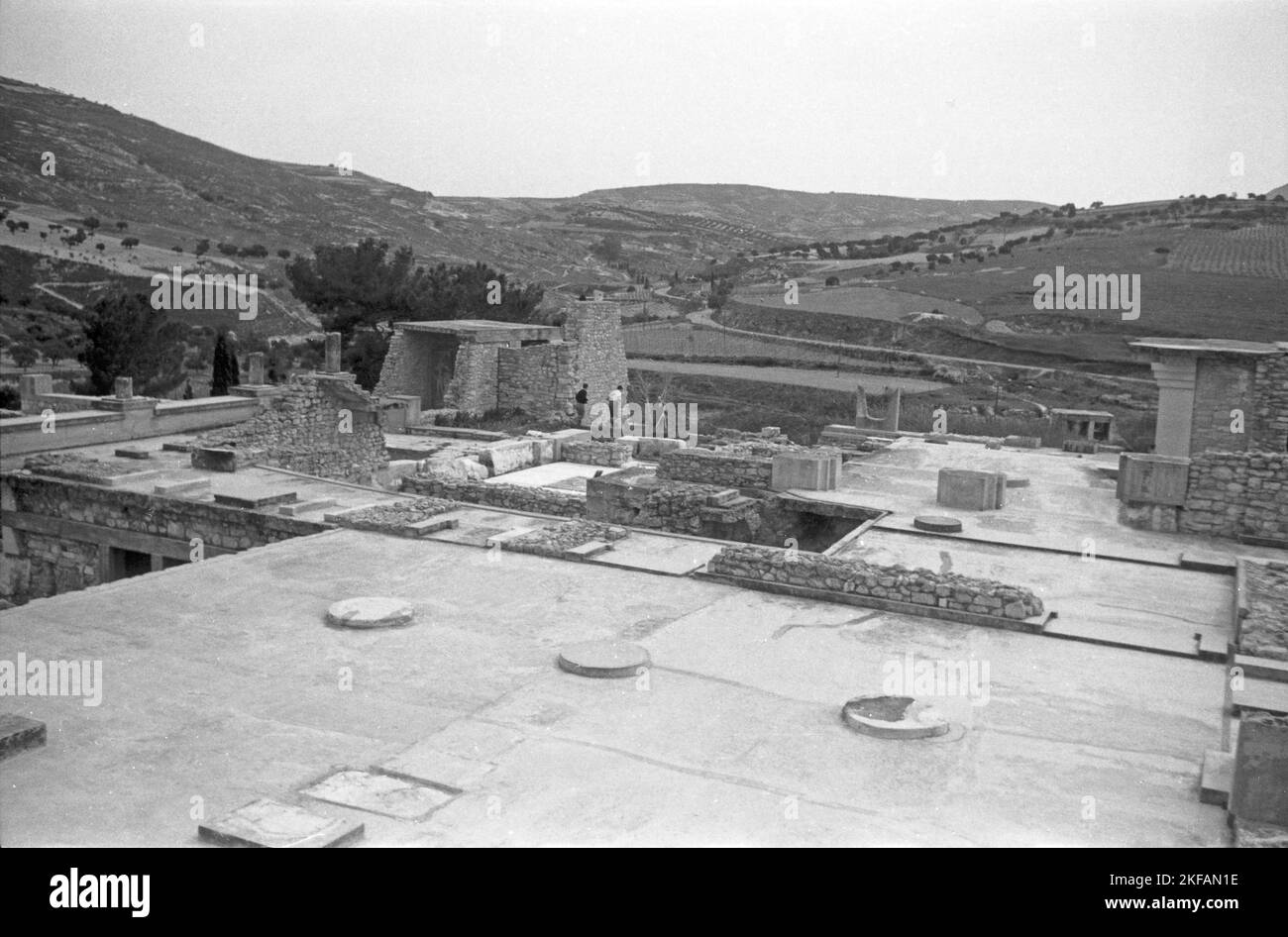 Die Palastanlage von Knossos auf der Insel Kreta, Griechenland, 1950er Jahre. Palais de Knossos sur l'île de Crète, Grèce, 1950s. Banque D'Images