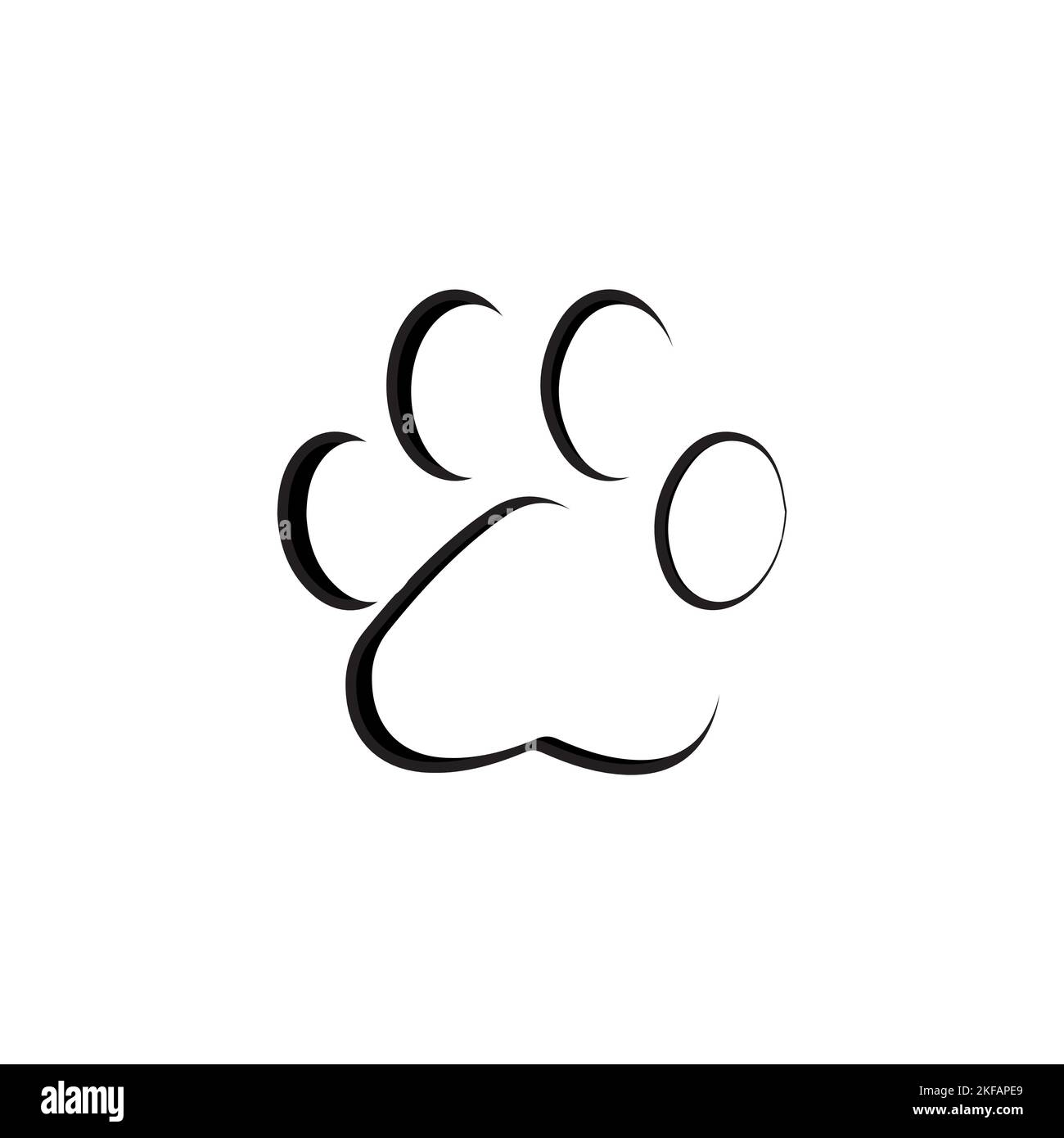 Ensemble de pattes d'animaux. Illustration de l'icône du vecteur d'empreinte de chien ou de chat Paw imprime, icône. Chemin de vecteur Chien, chiot, chat, ours, loup. Jambes. Empreintes de pieds. Illustration de Vecteur