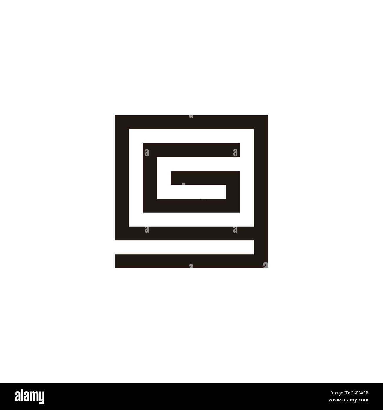 Lettre G en g, symbole géométrique carré logo simple vecteur Illustration de Vecteur