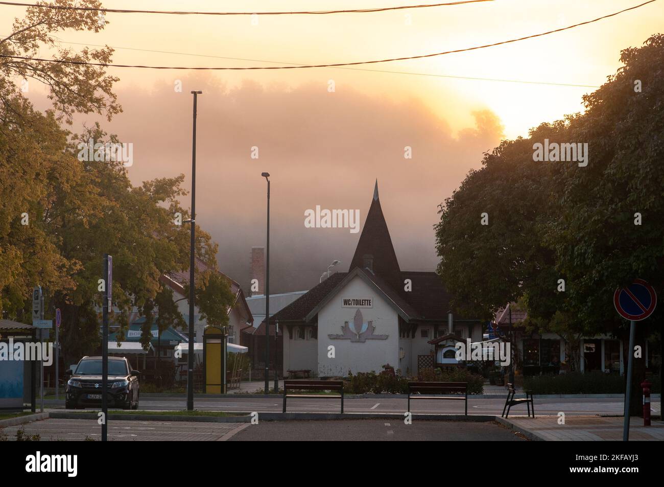 CityScape, Heviz, Hongrie Hévíz est une ville thermale dans le comté de Zala, Hongrie, Banque D'Images