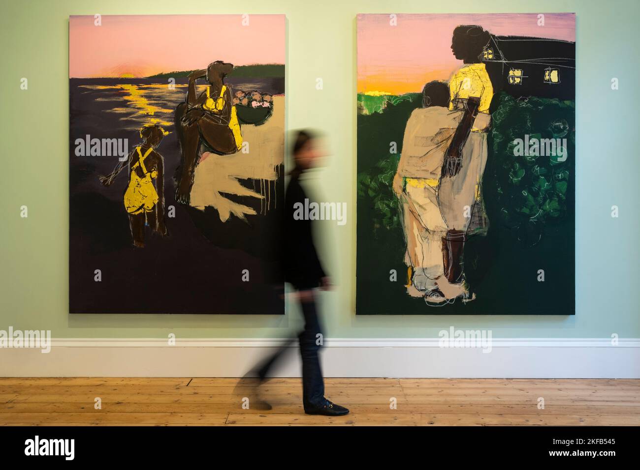 Londres, Royaume-Uni. 17 novembre 2022. (L) 'Voici tous mes secretss' et 'il m'a toujours acheté des cookies', 2022, tous deux par Ferrari Sheppard. Avant-première de «formidable», la première exposition britannique de l'artiste de LA Ferrari Sheppard, qui est également écrivain, photographe, activiste et producteur de disques. En tant que producteur de disques, Sheppard est la moitié du duo de hip hop alternatif décembre 99th, avec moi DEF. Le spectacle se déroulera du 17 novembre au 20 décembre 2022 à la Galerie MASSIMODECARLO de Mayfair. Credit: Stephen Chung / Alamy Live News Banque D'Images