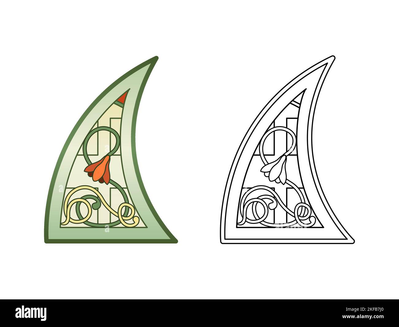 Feuille de travail sur les vitraux de l'église. Image abstraite en couleur. Illustration de Vecteur