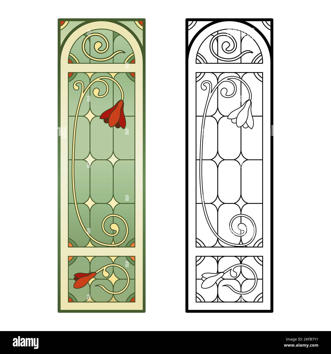 Feuille de travail sur les vitraux de l'église. Image abstraite en couleur. Illustration de Vecteur