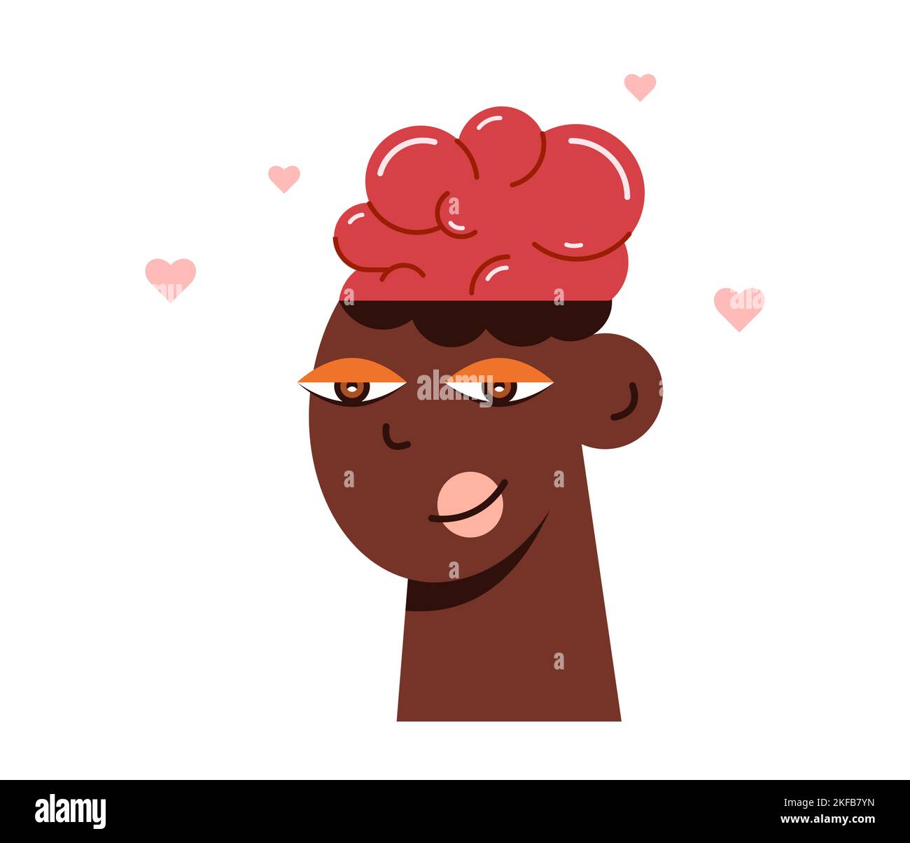 Équilibre cardiaque du cerveau. Chef afro-américain. Illustration de Vecteur