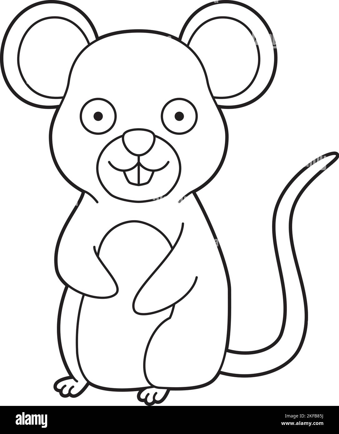 Illustration vectorielle facile à colorier d'une souris Illustration de Vecteur
