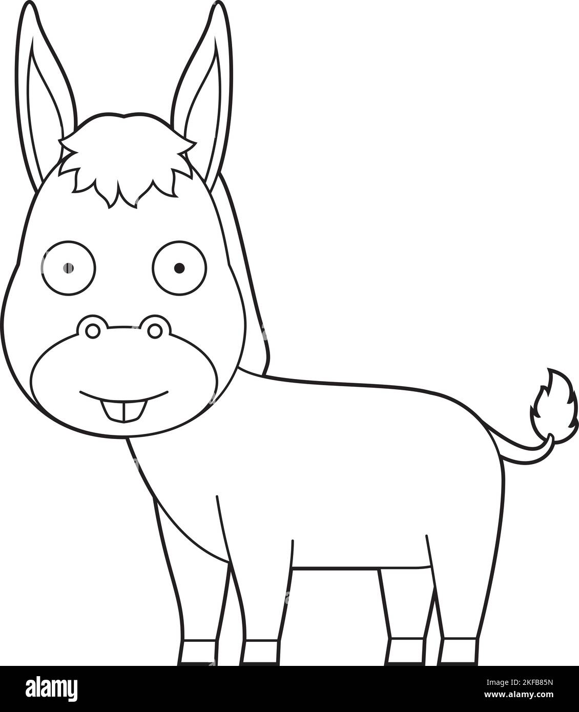 Illustration vectorielle facile à colorier d'un âne Illustration de Vecteur