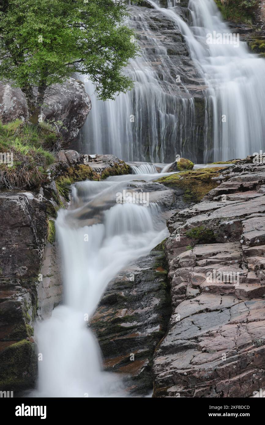 Les chutes d'Ardessie près de Dundonnell, NW Highlands, Écosse, Royaume-Uni Banque D'Images