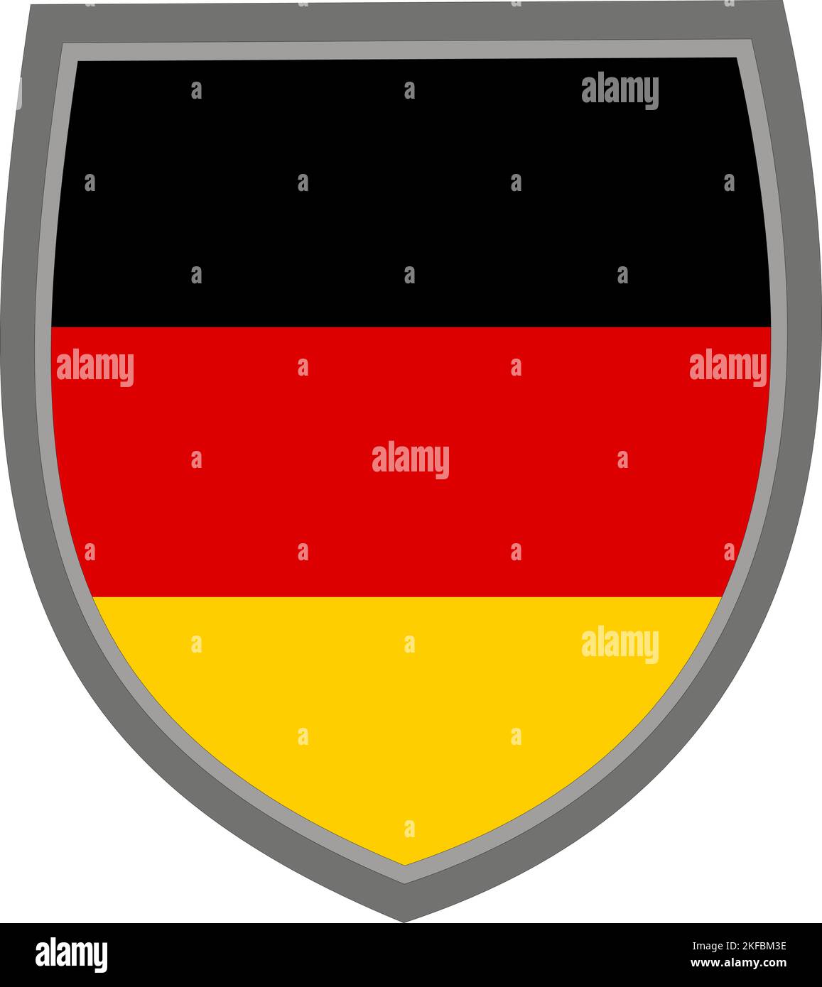 Bouclier aux couleurs du drapeau de l'Allemagne, coupé Illustration de Vecteur
