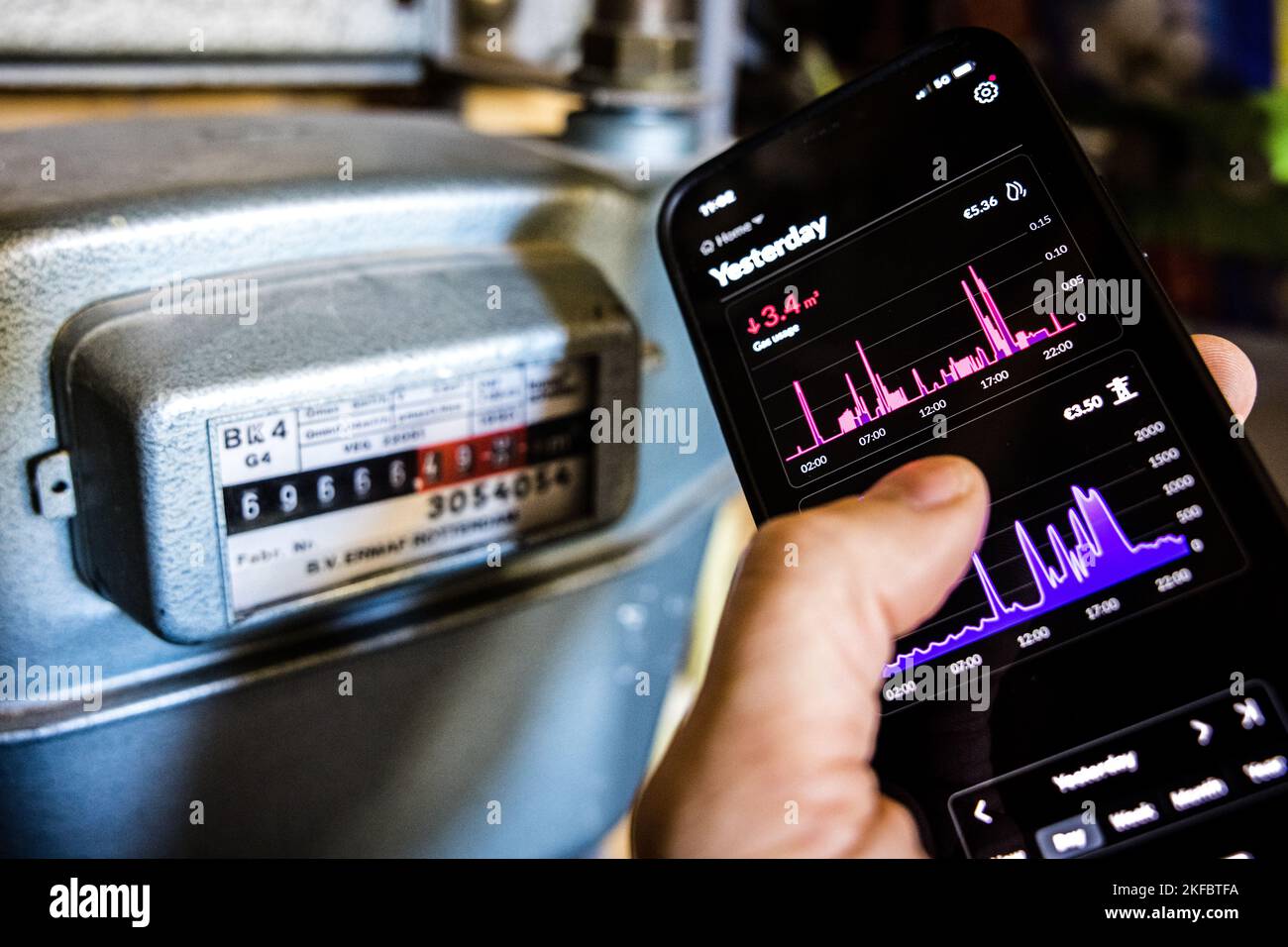 ILLUSTRATION la consommation de gaz peut être visualisée dans une