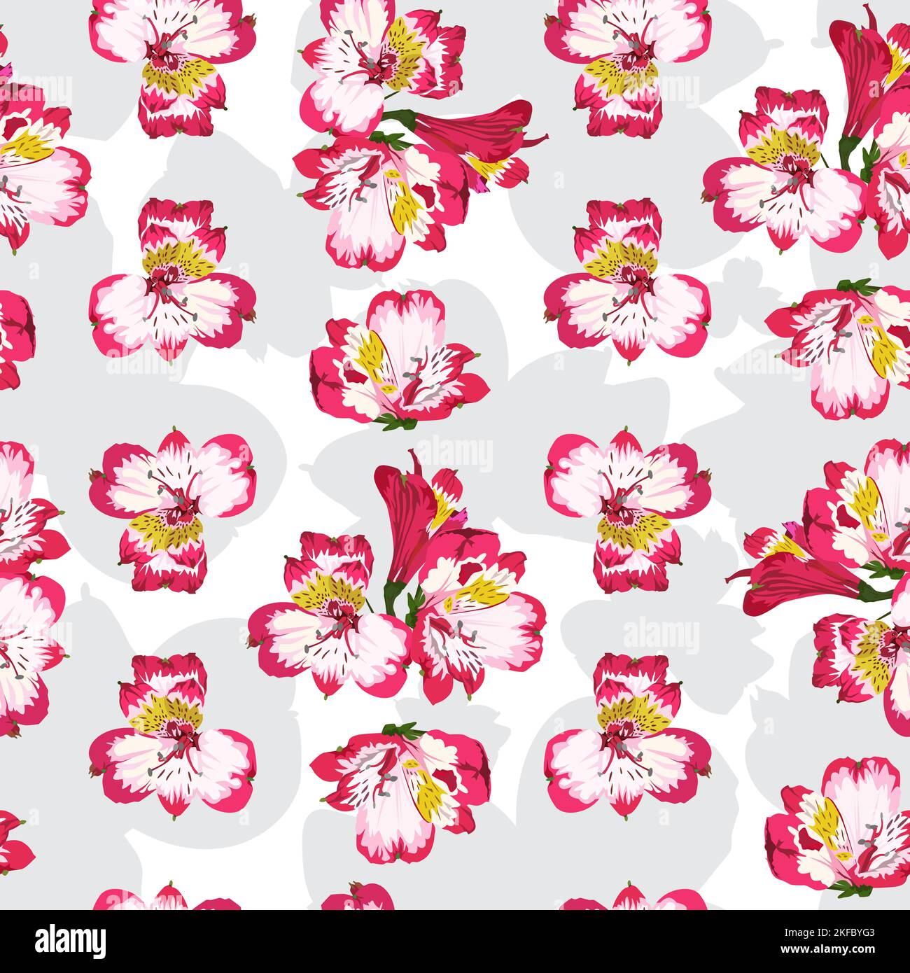 Motif vectoriel sans couture avec fleurs d'alstroemeria. Fond floral, papier peint. Illustration de Vecteur