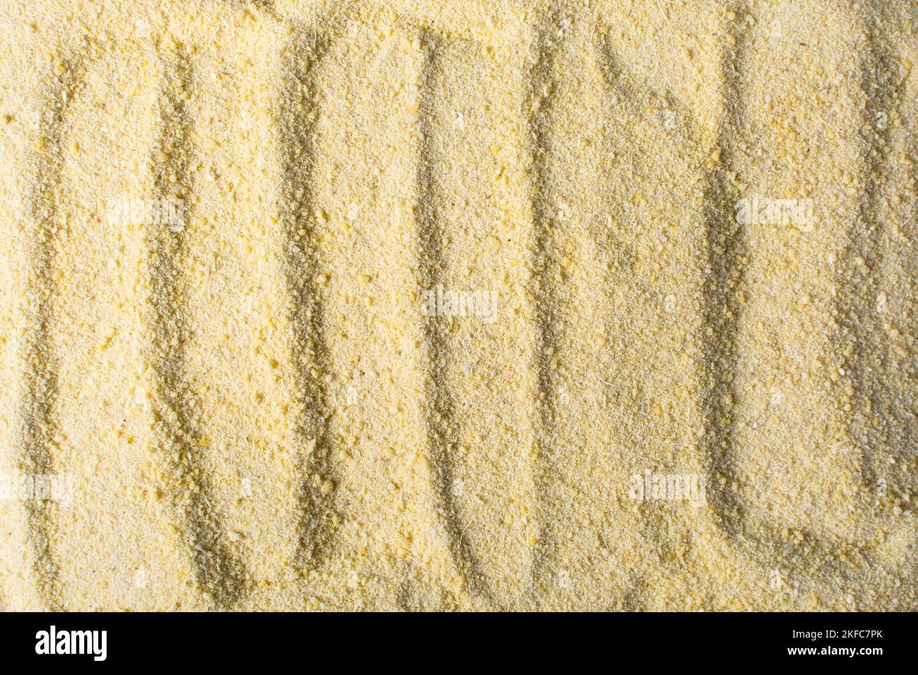 Yellow garri, vue de dessus de nigerian garri, frit manioc, garri pour eba, nourriture nigériane Banque D'Images