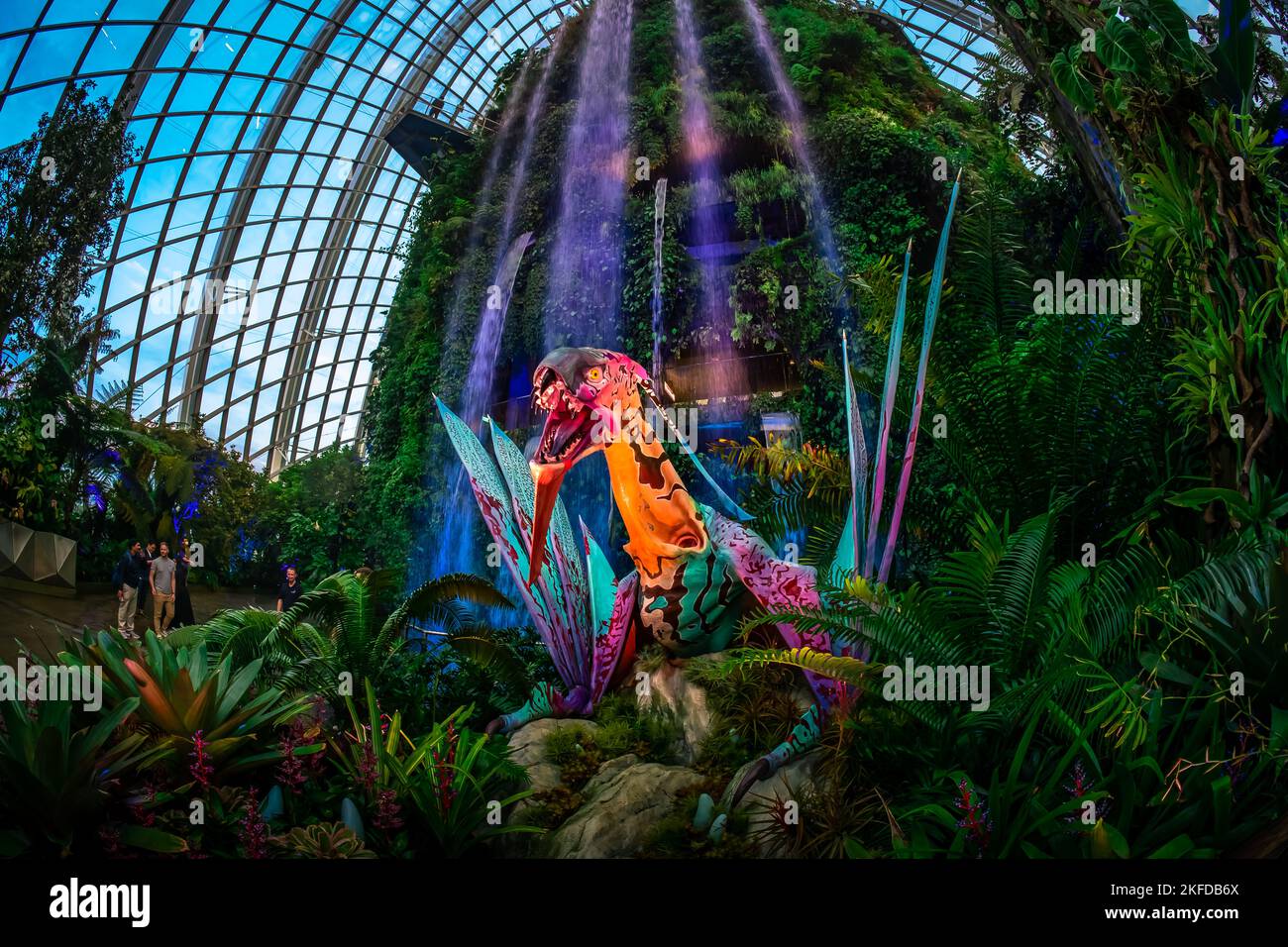 Avatar - l'expérience à Clouds Forest, Gardens by the Bay, Singapour. Banque D'Images