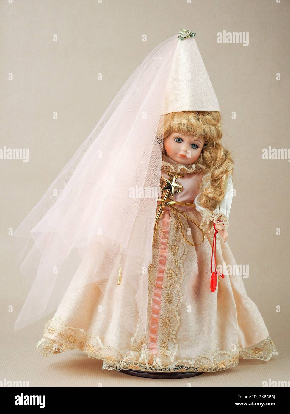 Poupée Céramique Française Art Nouveau – Belle époque – 30cm, Fait Main, Pièce Unique