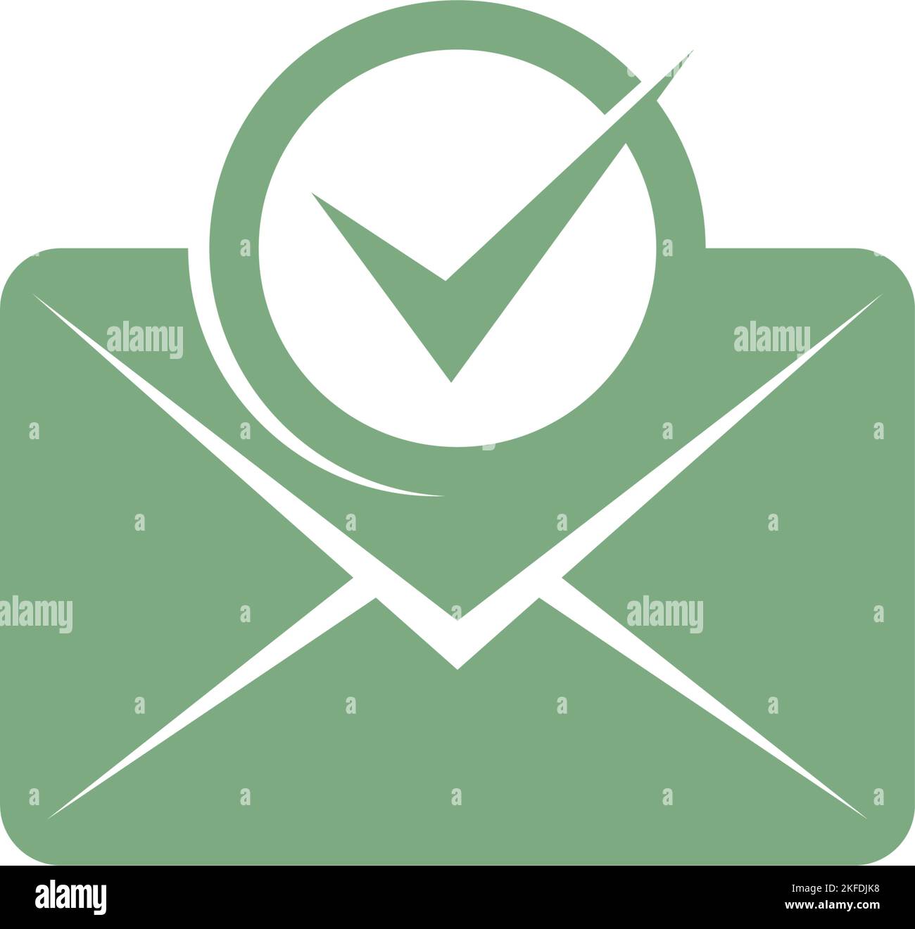 Illustration vectorielle verte d'une icône d'e-mail reçu sur fond blanc Illustration de Vecteur