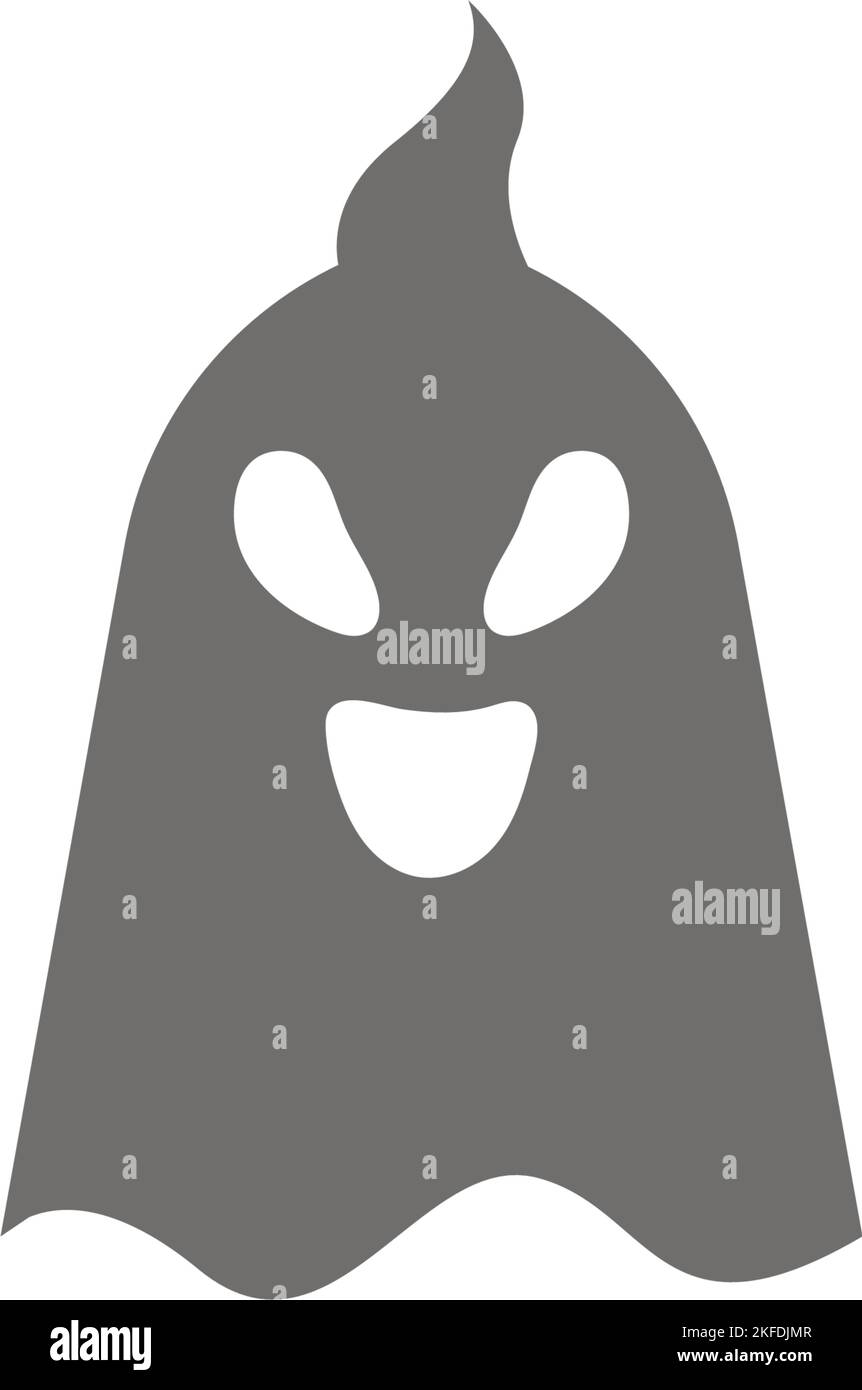 Une icône fantôme sinistre isolée sur un fond blanc Illustration de Vecteur