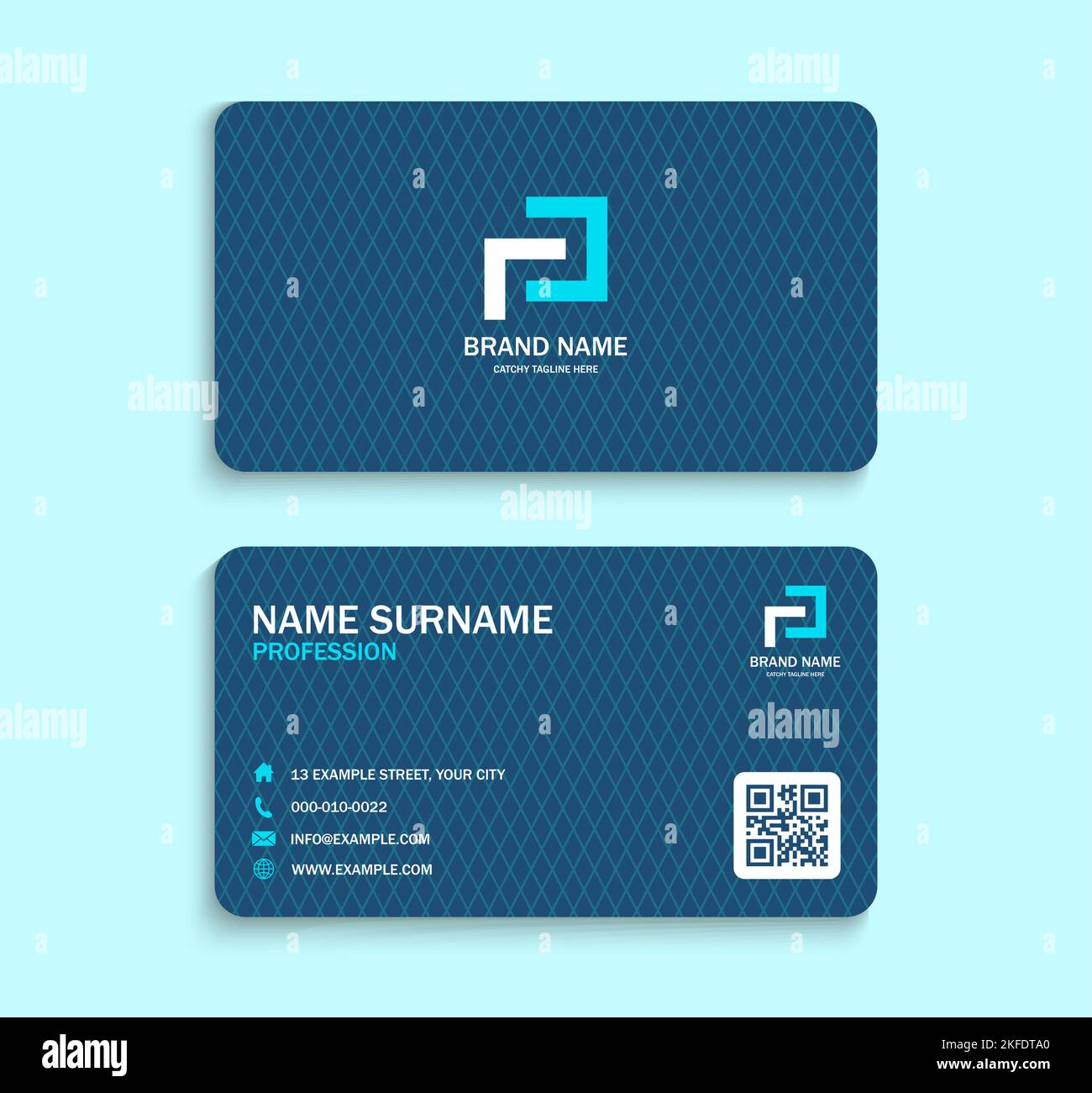 Modèle de carte de visite à motif bleu identité de marque de l'entreprise Présentation de la conception de qualité supérieure Illustration de Vecteur