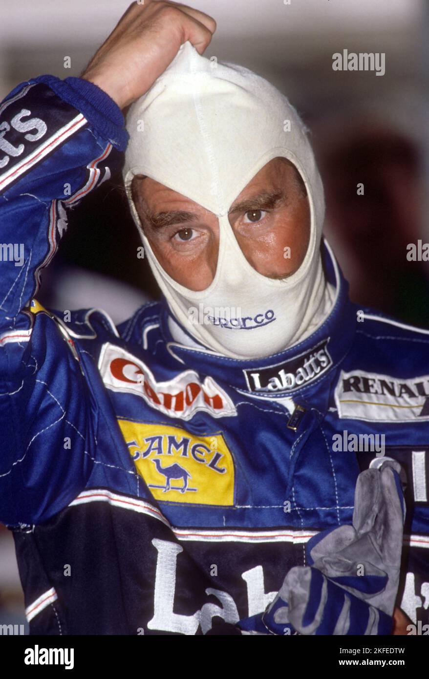 NIGEL MANSELL WILLIAMS RENAULT British Formule 1 GP Grand Prix Silverstone F1 juillet 1991 Banque D'Images