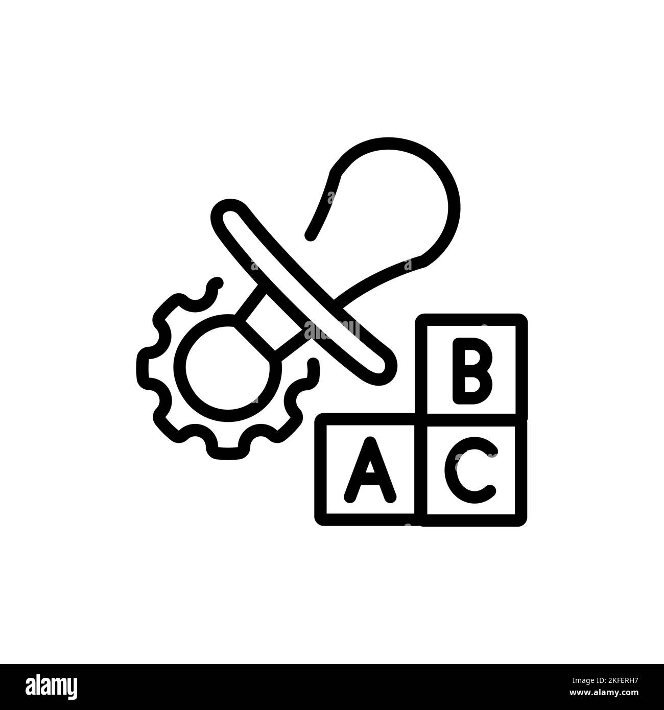 Développement bébé couleur ligne icône. Apprentissage des enfants. Pictogramme pour page Web Illustration de Vecteur