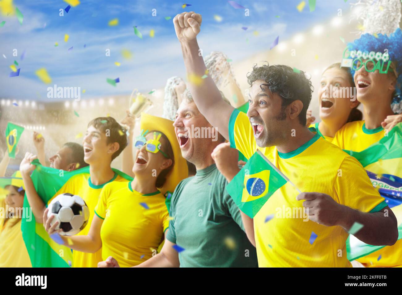 T-shirt Brésil Homme - Drapeau Brésilien Jaune Et Vert, Pour Supporter L'équipe De Foot